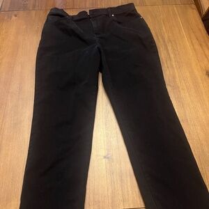 Black natural fit straight leg pants.